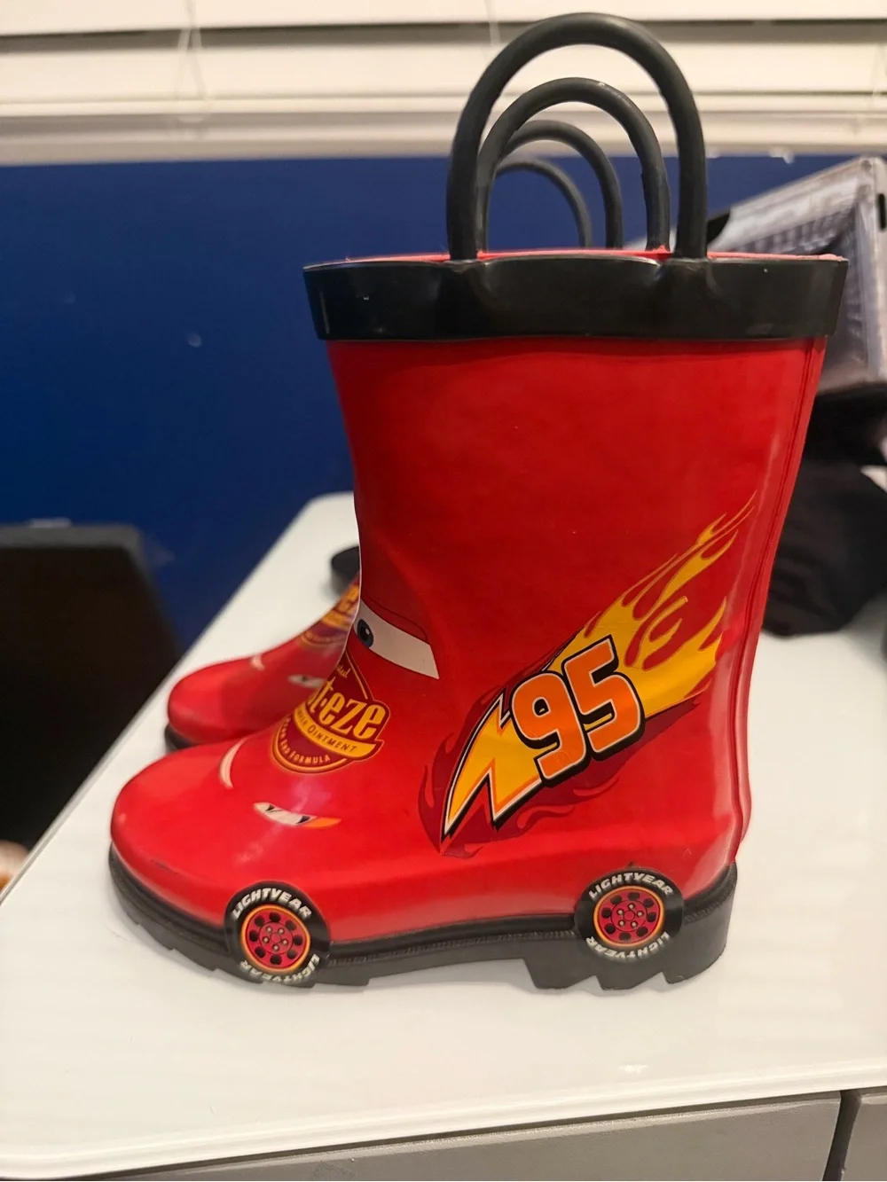 Kids Red 'Rust-eze' Lightning McQueen Rain Boots